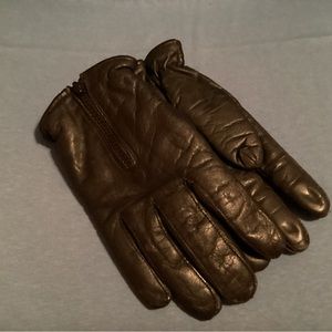 Leather polartec lined motorcycle gloves